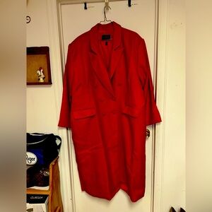 Eloquii Vibrant Red Double-Breasted Coat